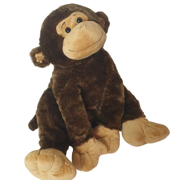 Toys R Us Lg Monkey Chimp Plush 22" Stuffed Animal Brown Tan Soft Cuddly Toy - Picture 2 of 9